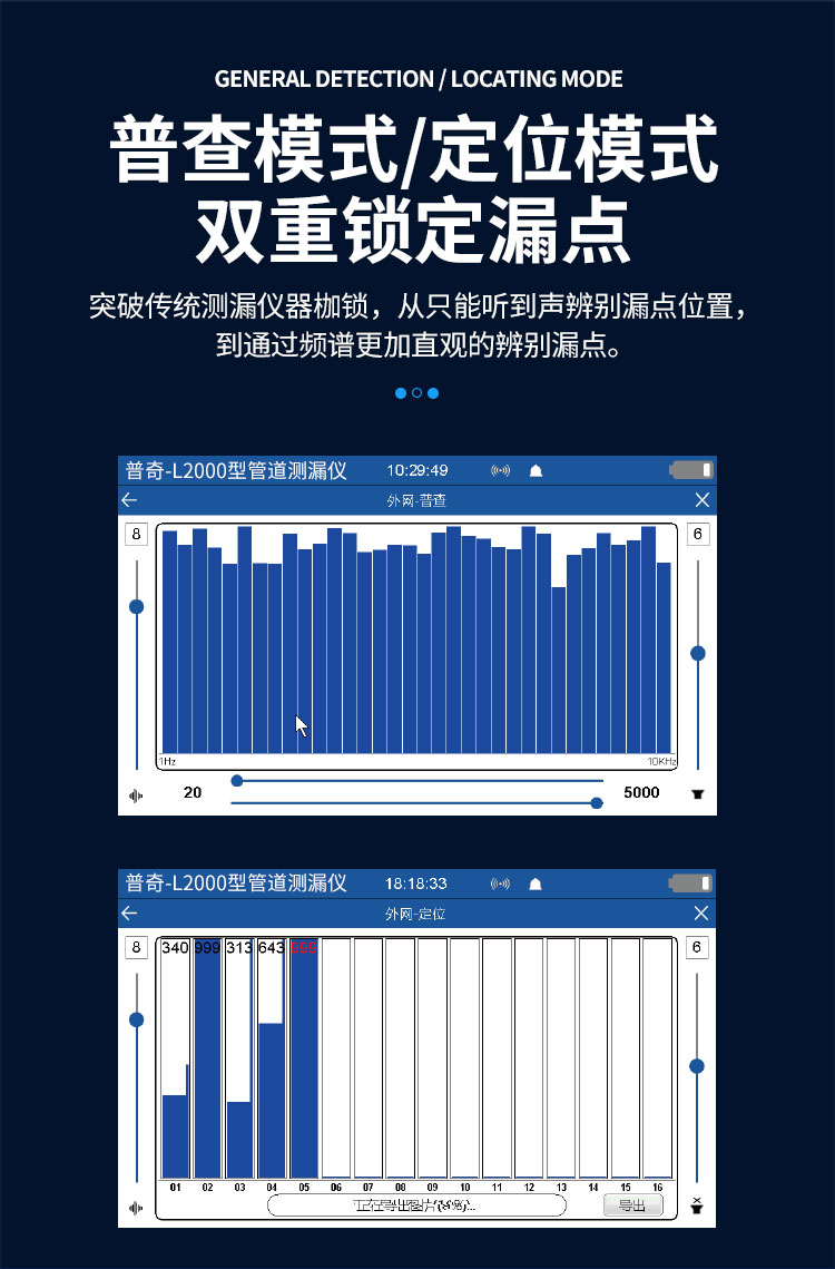 外网漏水检测仪普查/定位双模式